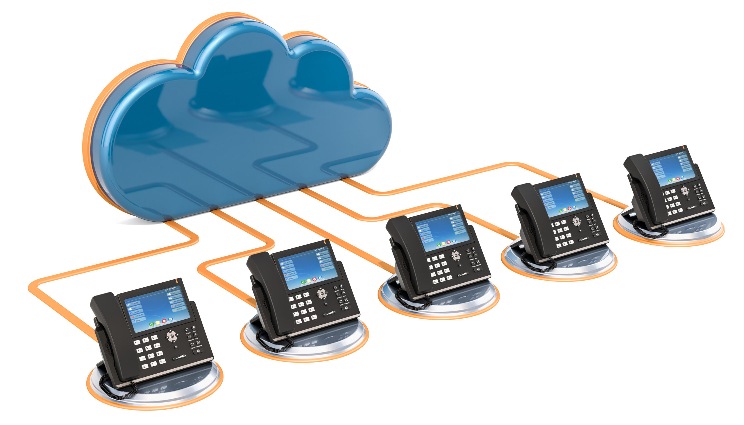 VoIP communication concept. 3D rendering VoIP communication concept. 3D rendering isolated on white background